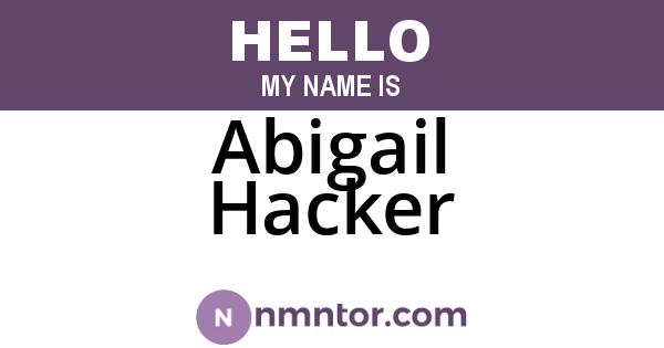 Abigail Hacker