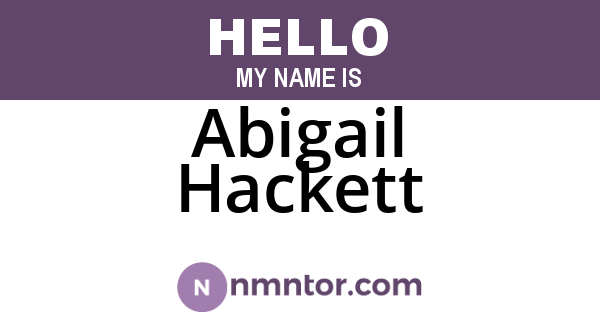 Abigail Hackett