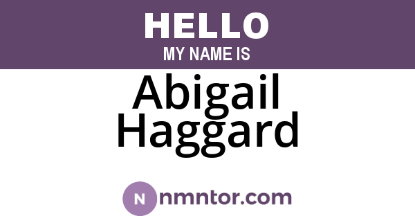 Abigail Haggard