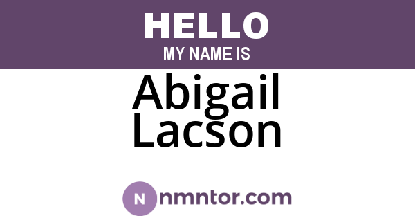 Abigail Lacson