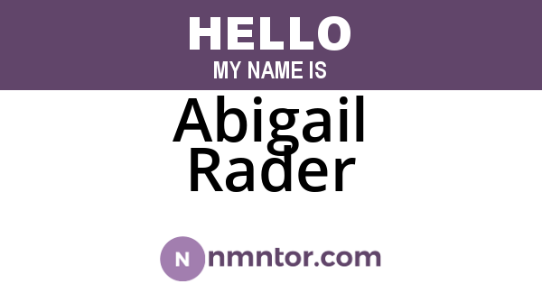 Abigail Rader