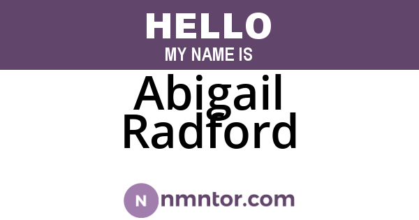 Abigail Radford