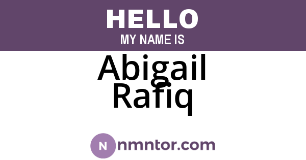 Abigail Rafiq