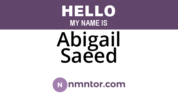 Abigail Saeed