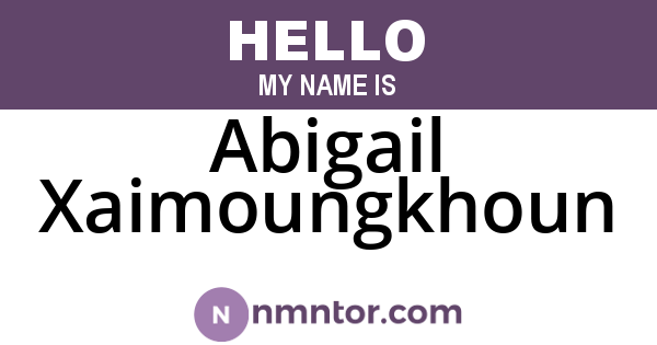 Abigail Xaimoungkhoun