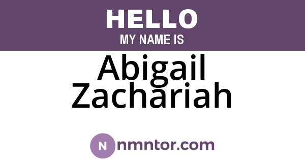 Abigail Zachariah