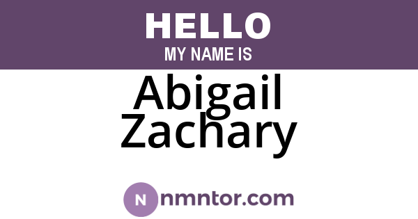 Abigail Zachary