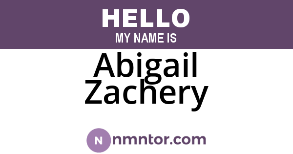 Abigail Zachery