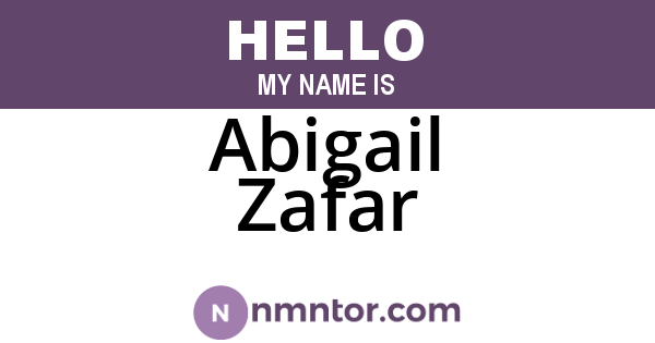 Abigail Zafar