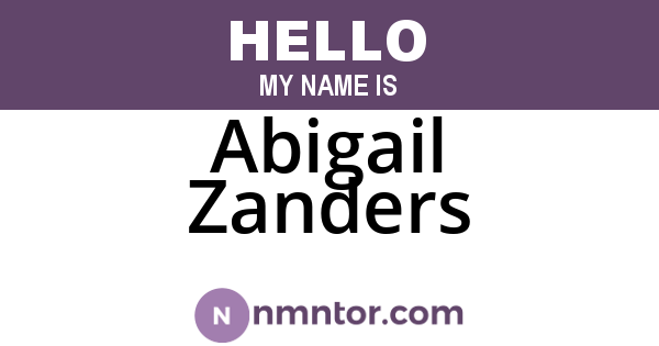Abigail Zanders