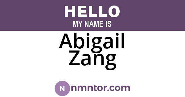 Abigail Zang