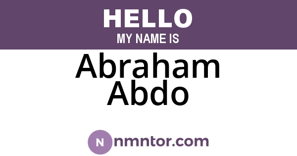 Abraham Abdo