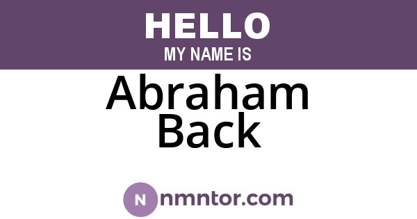 Abraham Back