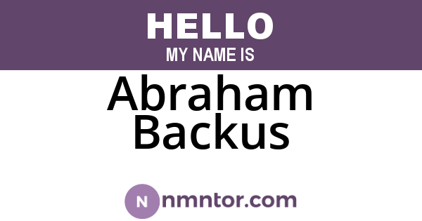 Abraham Backus