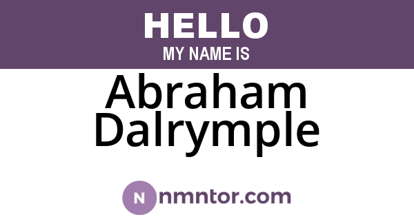 Abraham Dalrymple