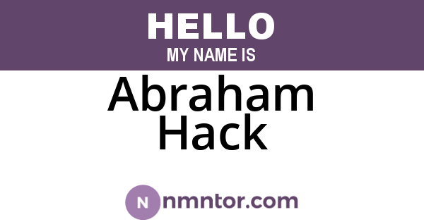 Abraham Hack