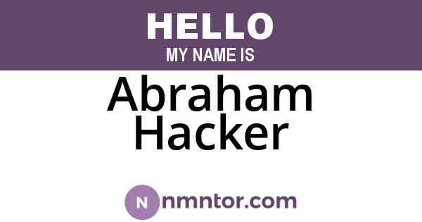 Abraham Hacker