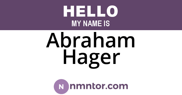 Abraham Hager