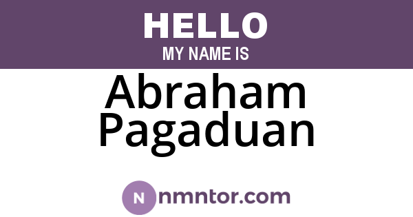 Abraham Pagaduan