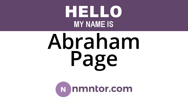 Abraham Page