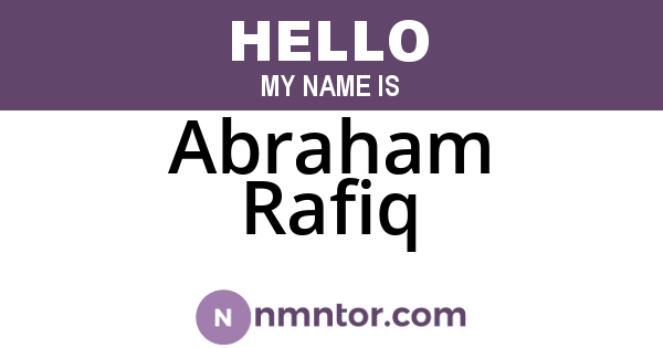 Abraham Rafiq