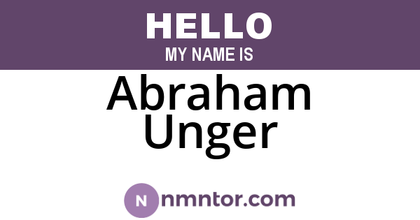 Abraham Unger