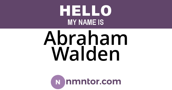 Abraham Walden