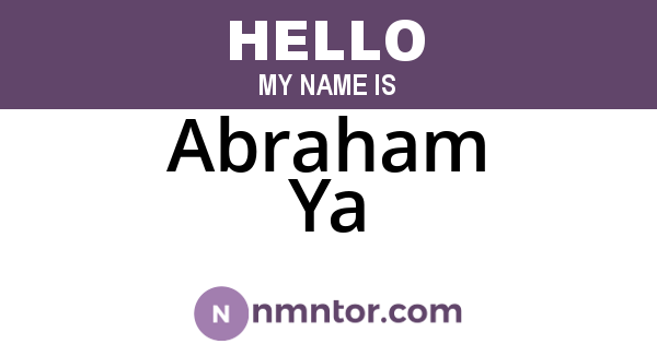 Abraham Ya