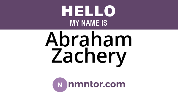 Abraham Zachery