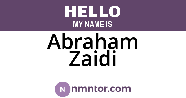 Abraham Zaidi