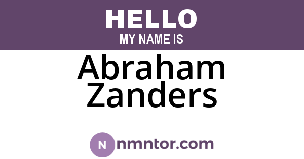 Abraham Zanders