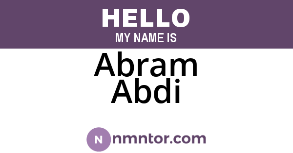 Abram Abdi