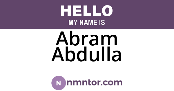 Abram Abdulla