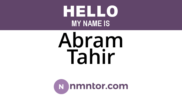 Abram Tahir