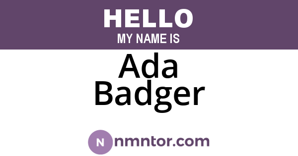 Ada Badger