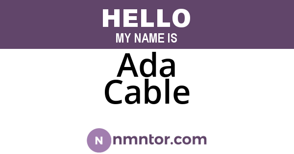Ada Cable