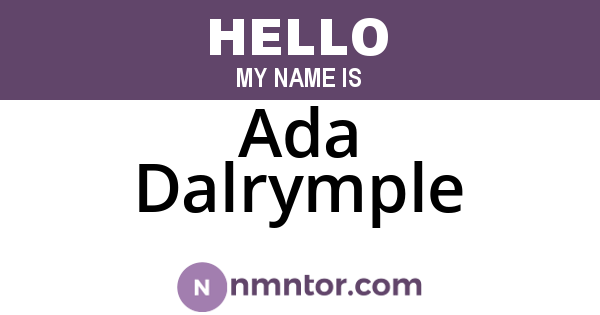 Ada Dalrymple