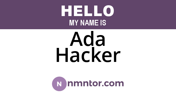 Ada Hacker