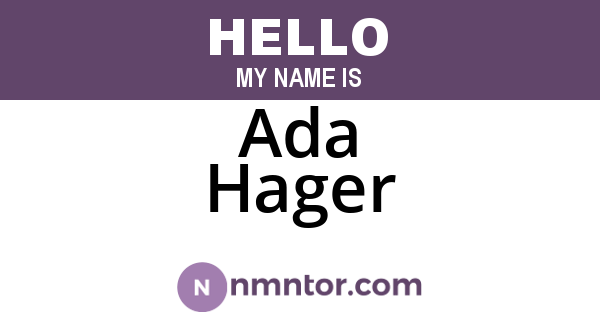 Ada Hager