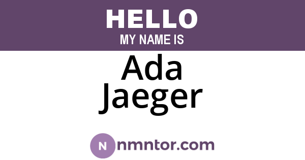 Ada Jaeger