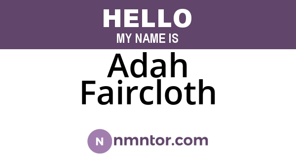 Adah Faircloth
