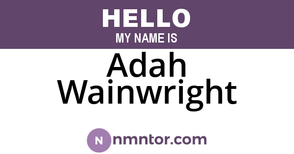 Adah Wainwright