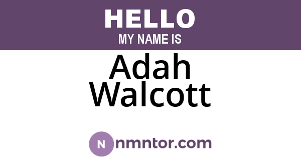 Adah Walcott
