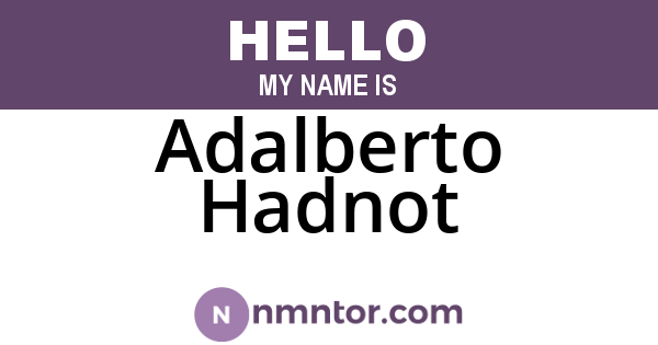 Adalberto Hadnot