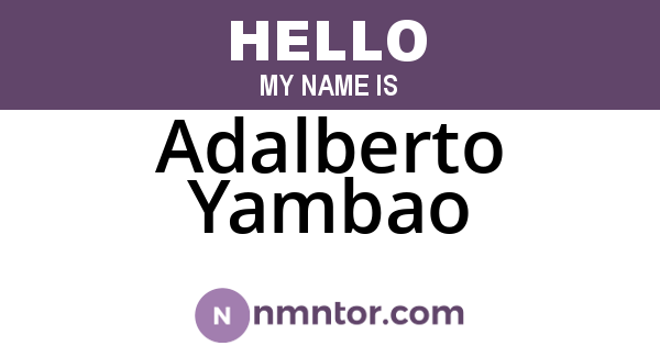 Adalberto Yambao