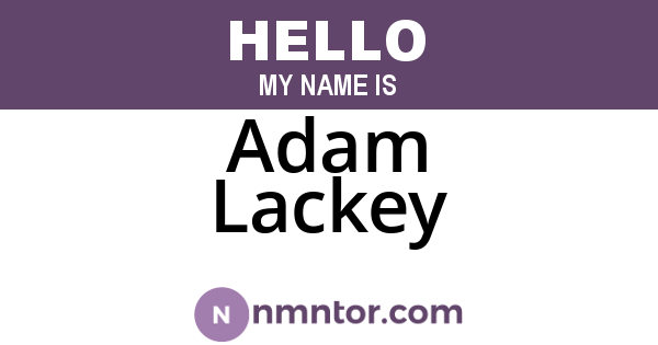 Adam Lackey