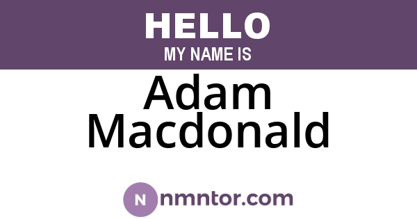 Adam Macdonald