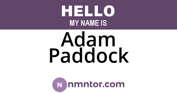 Adam Paddock