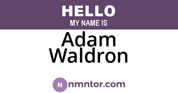 Adam Waldron