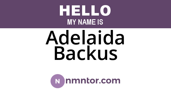Adelaida Backus